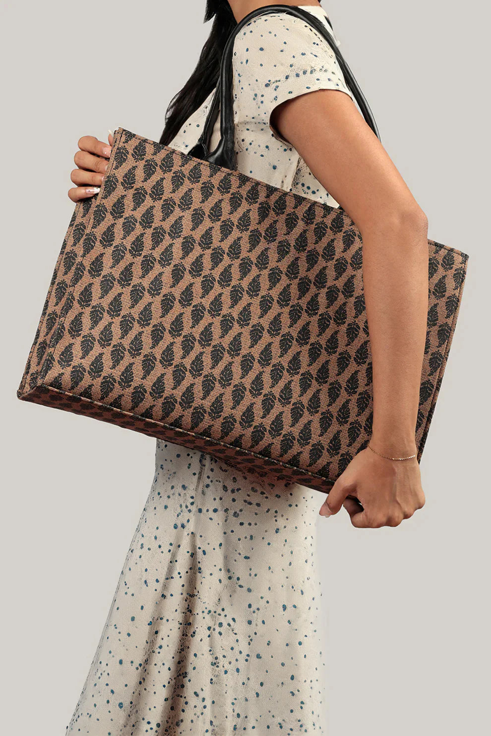 Culture Canvas Tote Premium Handle Brown