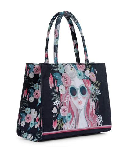 Culture Canvas Tote Mimi Girl Print Black